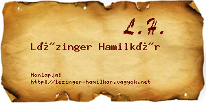 Lézinger Hamilkár névjegykártya